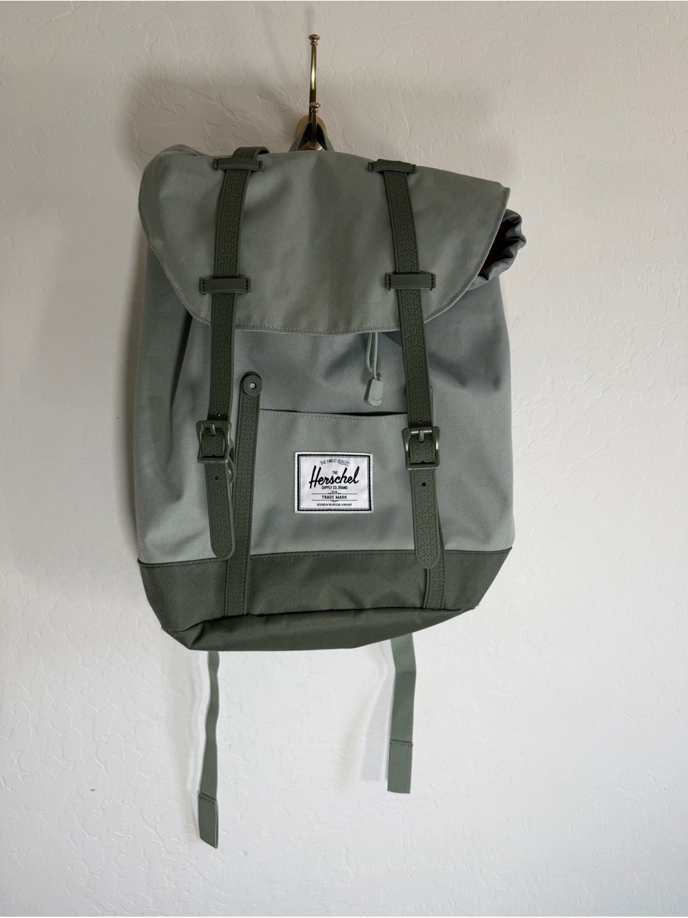 Herschel Supply Co Little America Backpack Olive Slate Sage Green Canvas Laptop